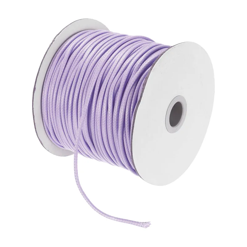 Light Purple 2.5mm Waxed Cord 87 Yard Wax Bead Thread String for Jewelry Making