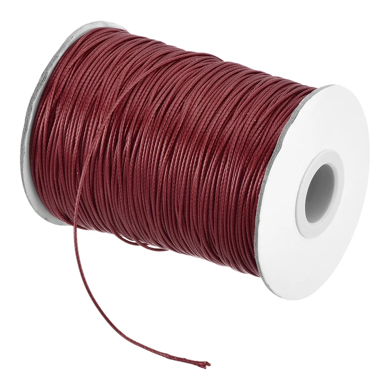 Dark Red 1mm Waxed Cord 175 Yard Wax Bead Thread String for Jewelry Making