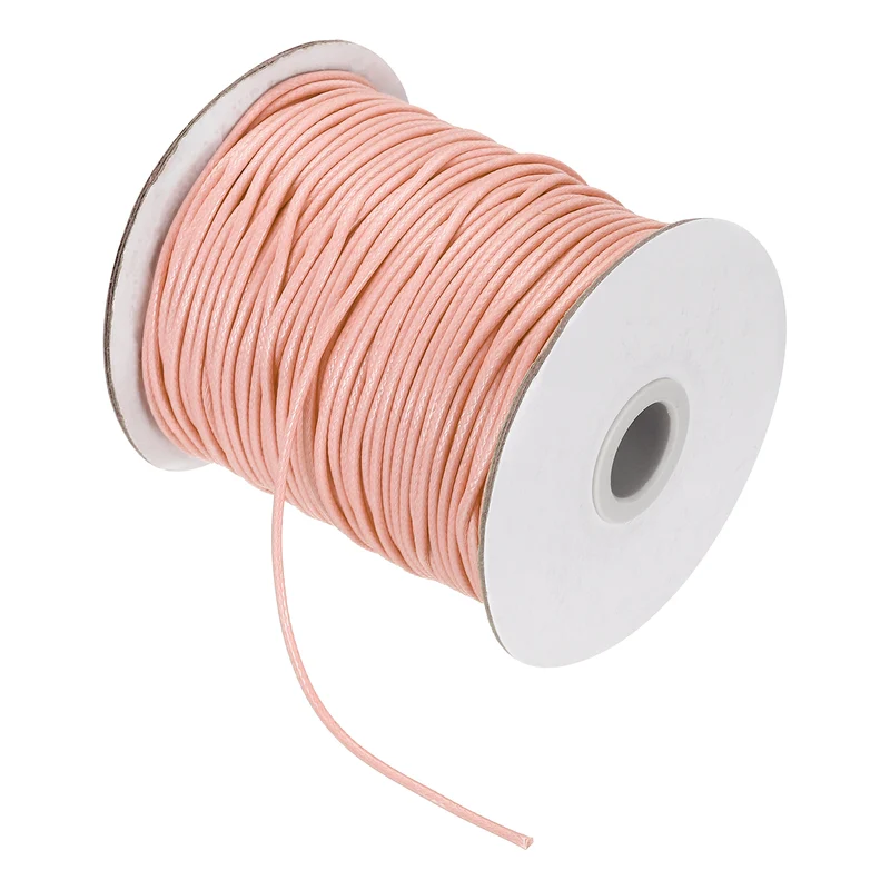 Waxed Cord 3.5mm Waxed Thread 44 Yard Wax String Leather Cord (Korean Pink)