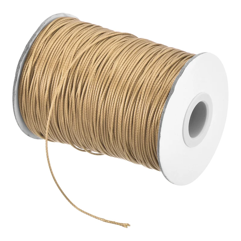 Khaki 1.2mm Waxed Cord 175 Yard Wax Bead Thread String for Jewelry Make