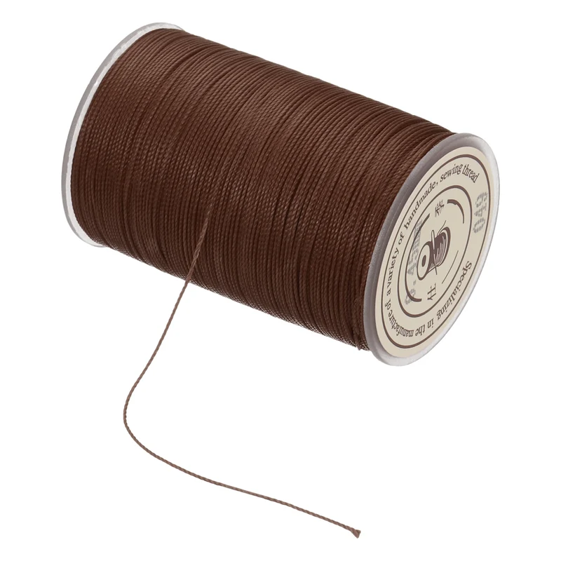 Waxed Cord 0.45mm Waxed Thread 87 Yard Wax String Leather Cord (Brown)