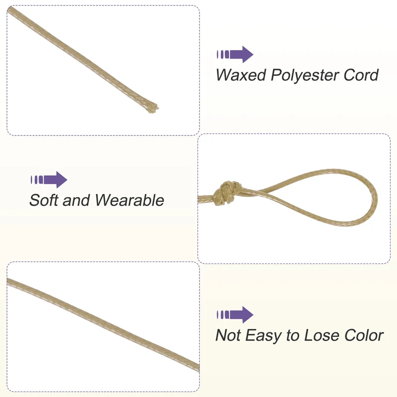 Khaki 1mm Waxed Cord 11 Yard Wax Bead Thread String for Jewelry Make