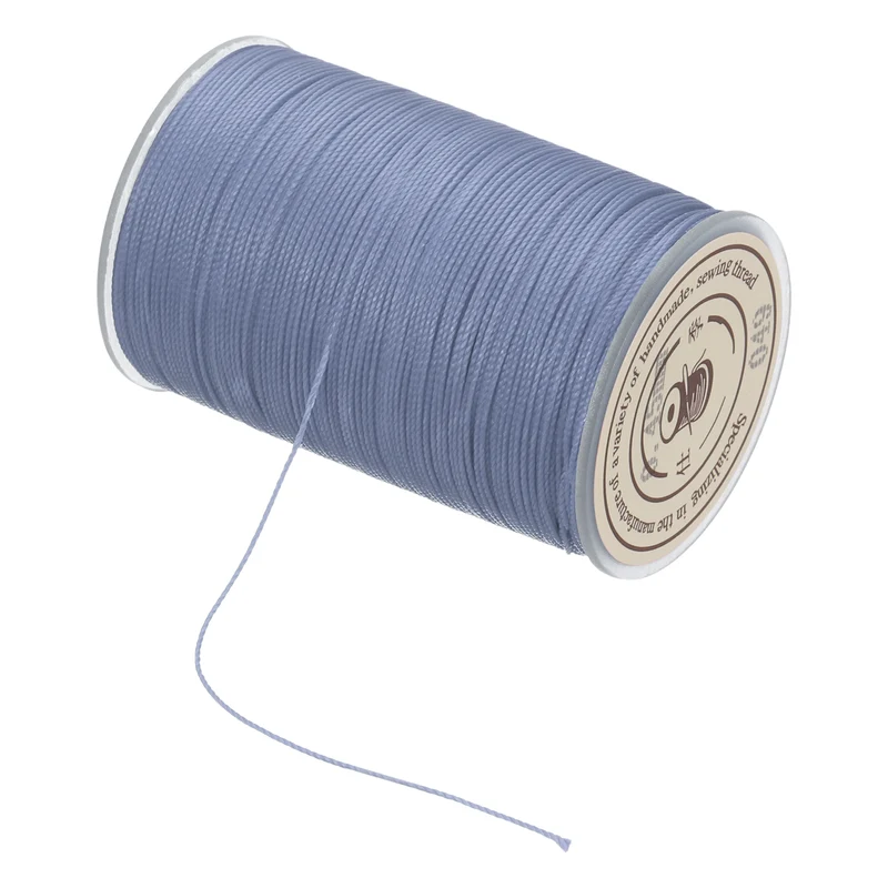 Waxed Cord 0.45mm Waxed Thread 87 Yard Wax String Leather Cord (Gray Blue)