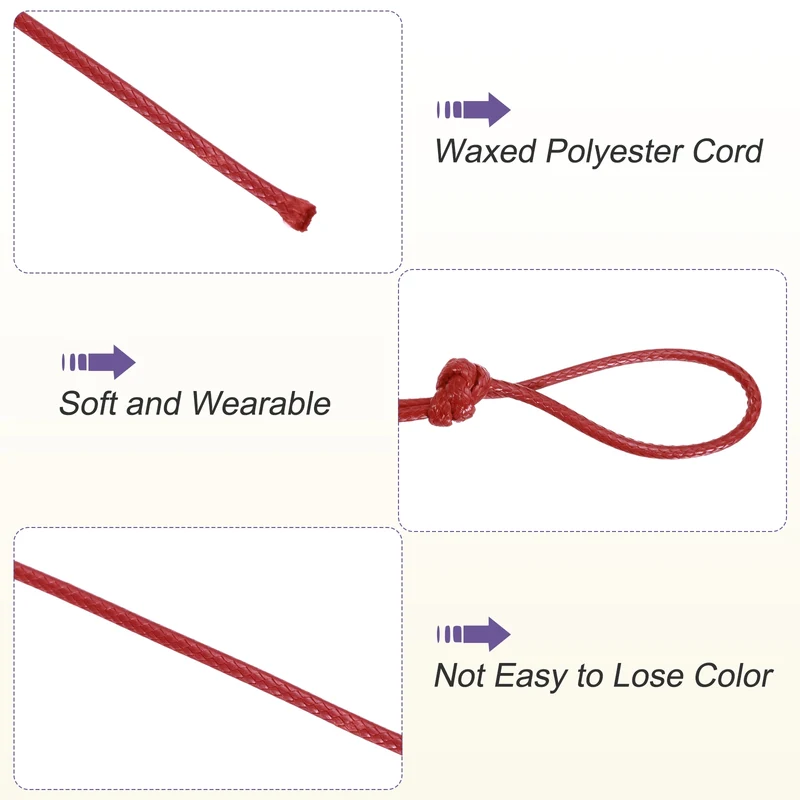 Dark Red 2mm Waxed Cord 11 Yard Wax Bead Thread String for Jewelry Make