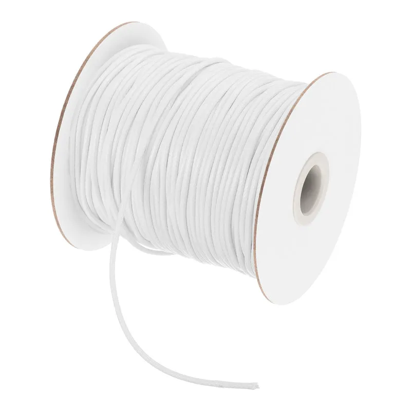 White 3mm Waxed Cord 44 Yard Wax Bead Thread String for Jewelry Making
