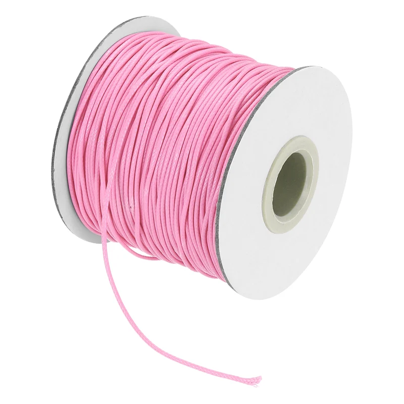 Waxed Cord 1mm Waxed Thread 87 Yard Wax String Leather Cord (Pink)