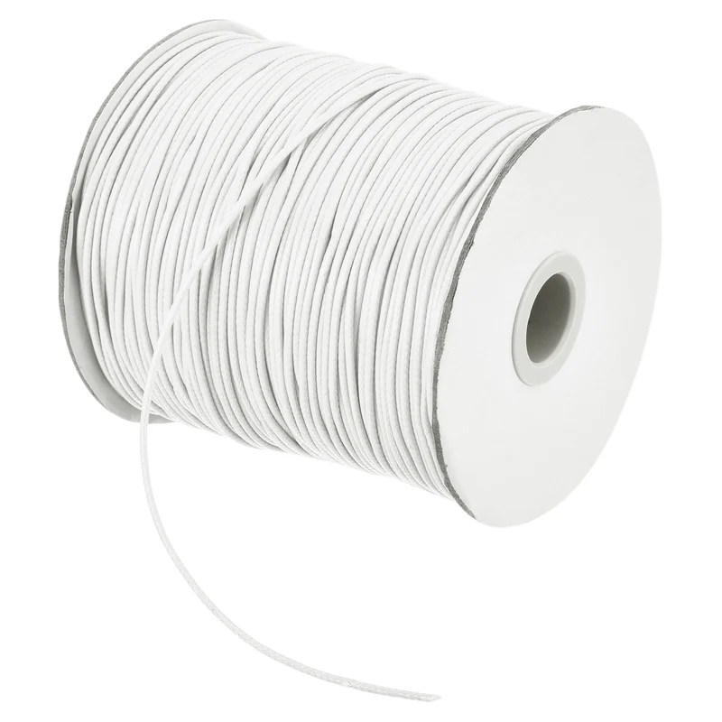 White 1.5mm Waxed Cord 175 Yard Wax Bead Thread String for Jewelry Making