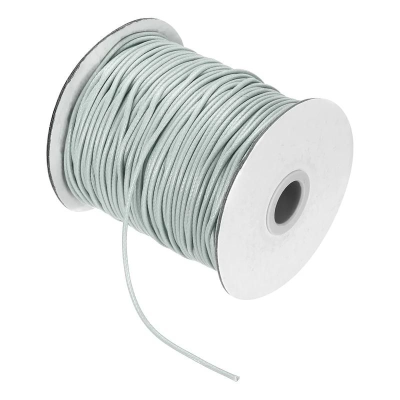 Waxed Cord 2mm Waxed Thread 87 Yard Wax String Leather Cord (Light Grey)
