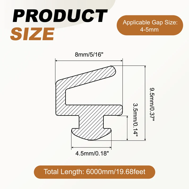 Kerf Weather Stripping Seal Strip (19.68ft x 5/16") - l Shape Kerf, White