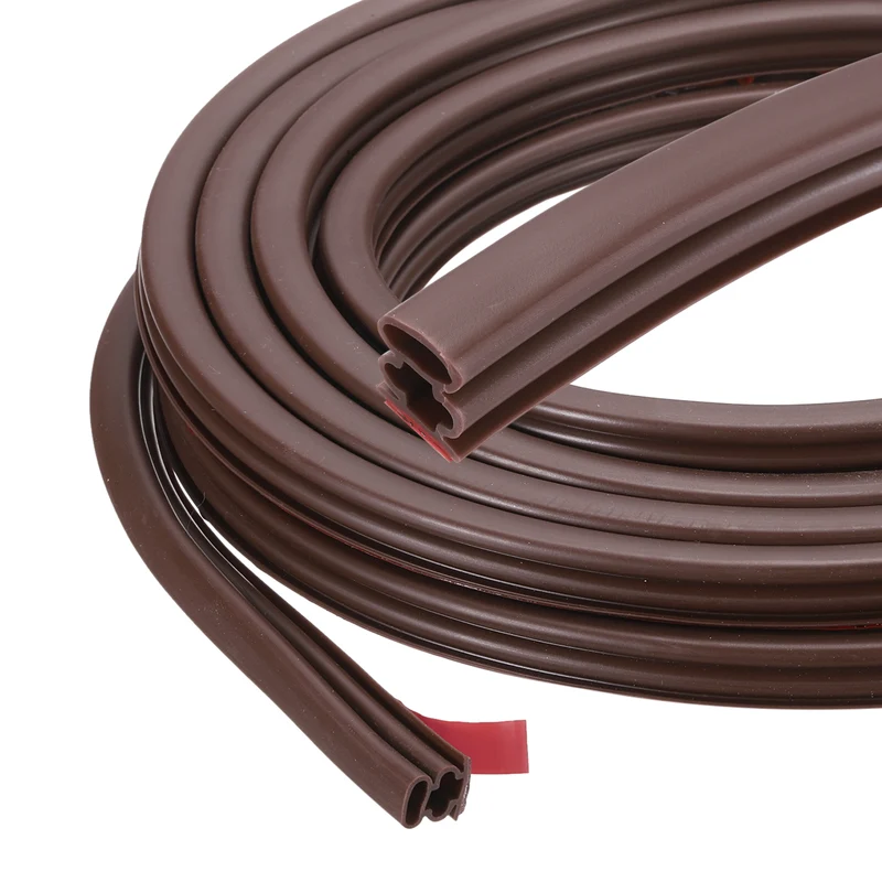 Weather Stripping Seal Strip - Door Seal Strip Fits 8-10mm Gap, Brown