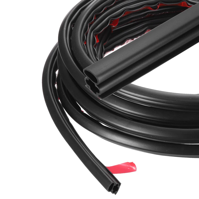 Weather Stripping Seal Strip - 2Pcs Door Seal Strip Fits 8-10mm Gap, Black