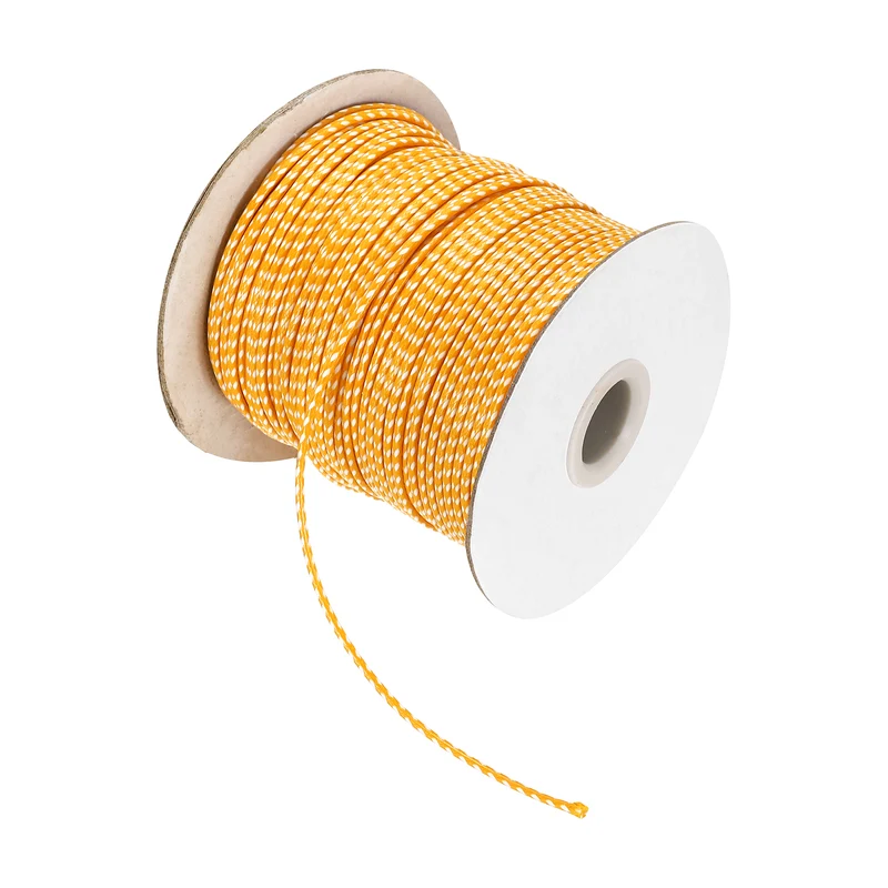 Waxed Cord 2mm Waxed Thread 87 Yard Wax String Cord (Golden Yellow/White)