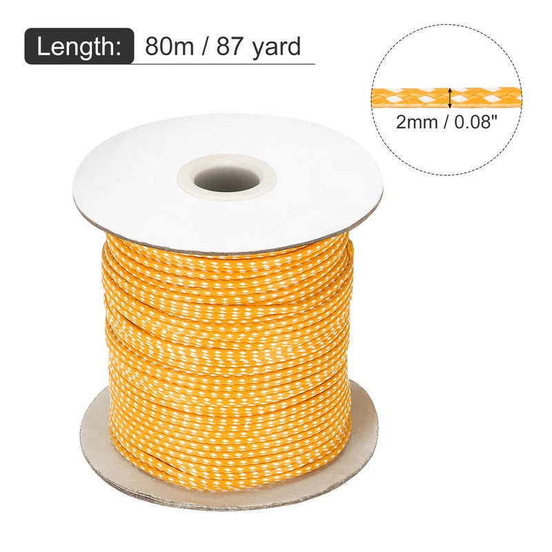 Waxed Cord 2mm Waxed Thread 87 Yard Wax String Cord (Golden Yellow/White)