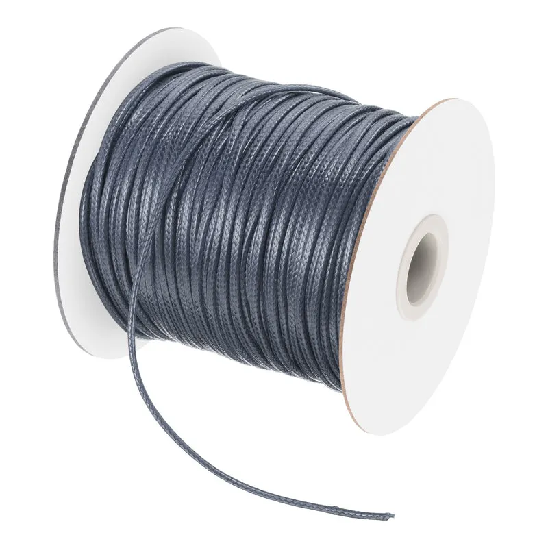 Dark Grey 3mm Waxed Cord 44 Yard Wax Bead Thread String for Jewelry Making