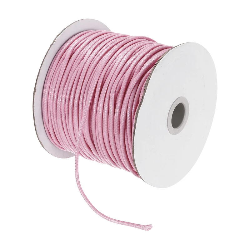 Light Pink 2.5mm Waxed Cord 87 Yard Wax Bead Thread String for Jewelry Making