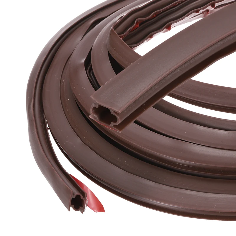 Weather Stripping Seal Strip - 2Pcs Door Seal Strip Fits 6-8mm Gap, Brown