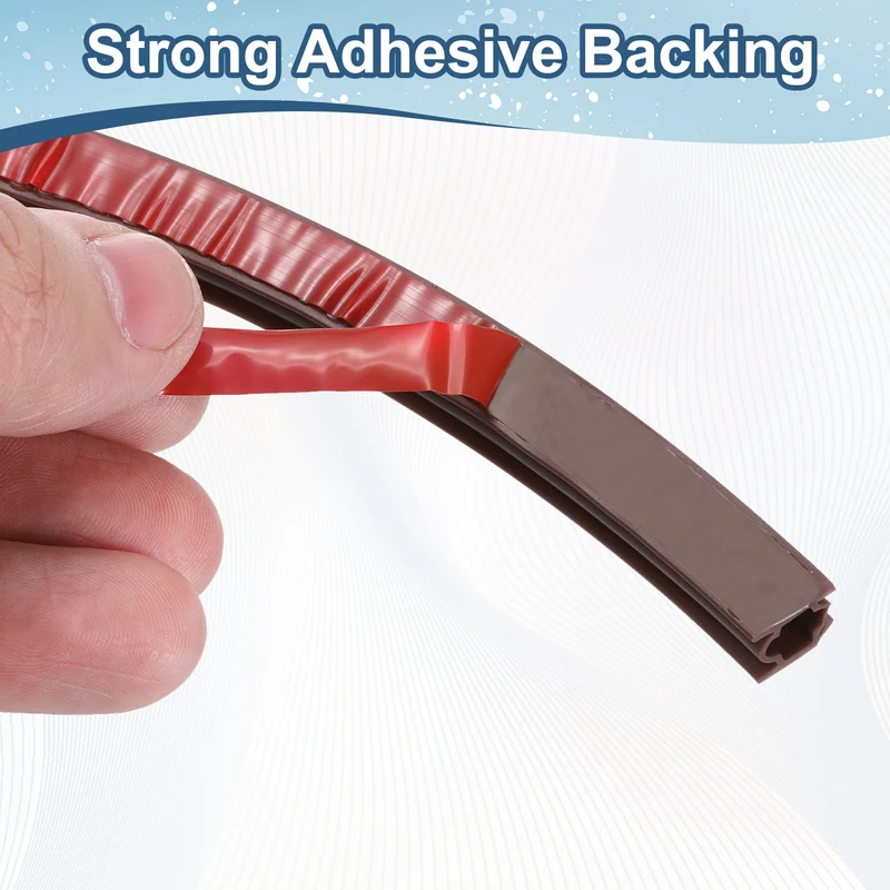 Weather Stripping Seal Strip - 2Pcs Door Seal Strip Fits 6-8mm Gap, Brown
