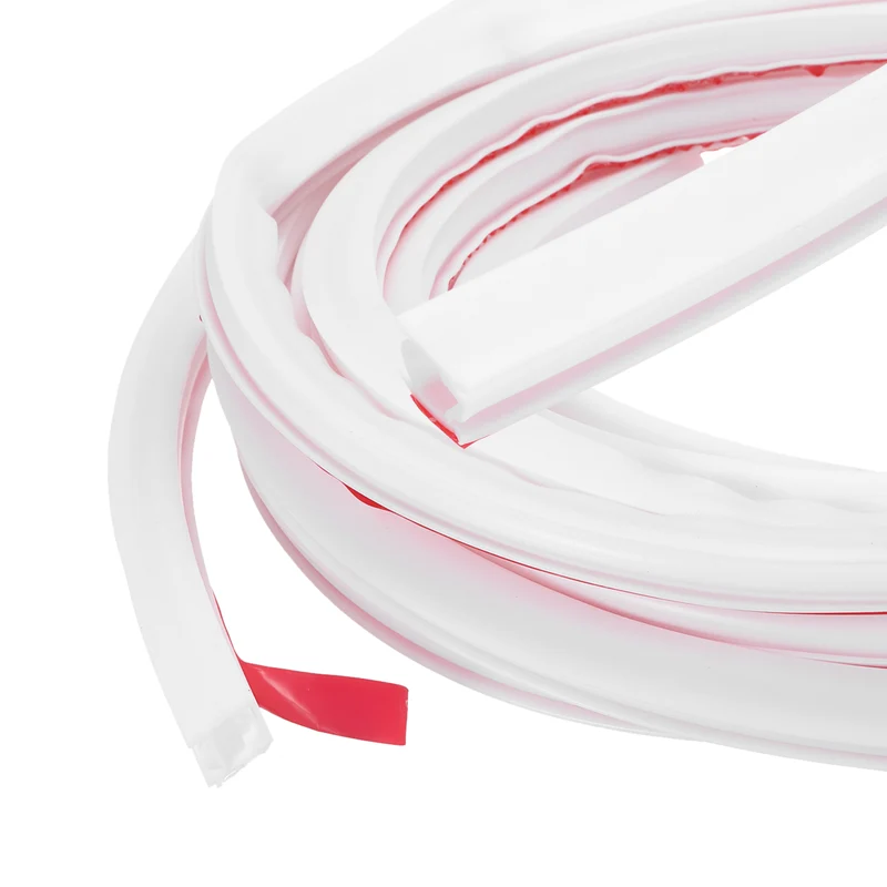 Weather Stripping Seal Strip - 2Pcs Door Seal Strip Fits 6-8mm Gap, White