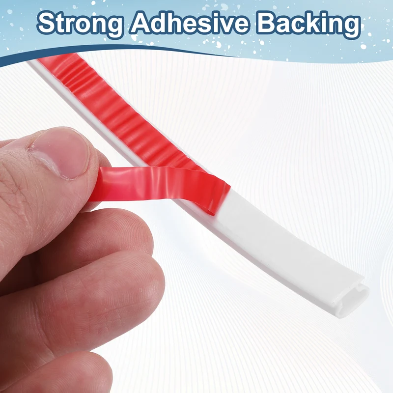 Weather Stripping Seal Strip - 2Pcs Door Seal Strip Fits 6-8mm Gap, White