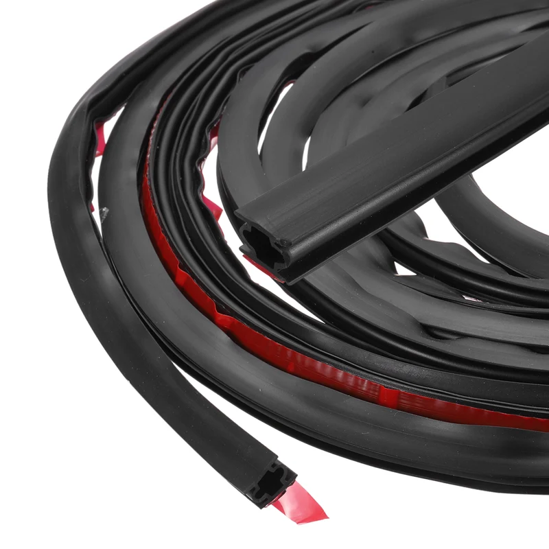 Weather Stripping Seal Strip - 2Pcs Door Seal Strip Fits 6-8mm Gap, Black