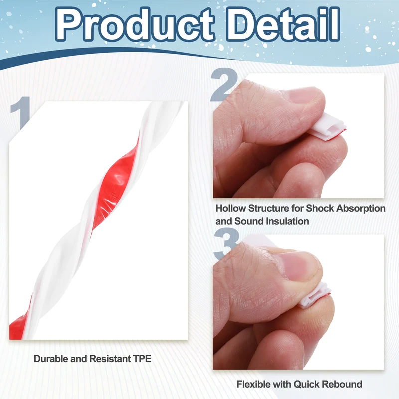 Weather Stripping Seal Strip - 2Pcs Door Seal Strip Fits 2-3mm Gap, White