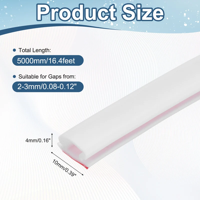 Weather Stripping Seal Strip - Door Seal Strip Fits 2-3mm Gap, White