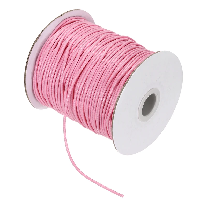 Waxed Cord 3.5mm Waxed Thread 44 Yard Wax String Leather Cord (Pink)