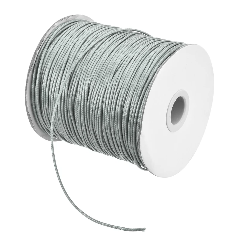 Light Grey 1.5mm Waxed Cord 175 Yard Wax Bead Thread String for Jewelry Making