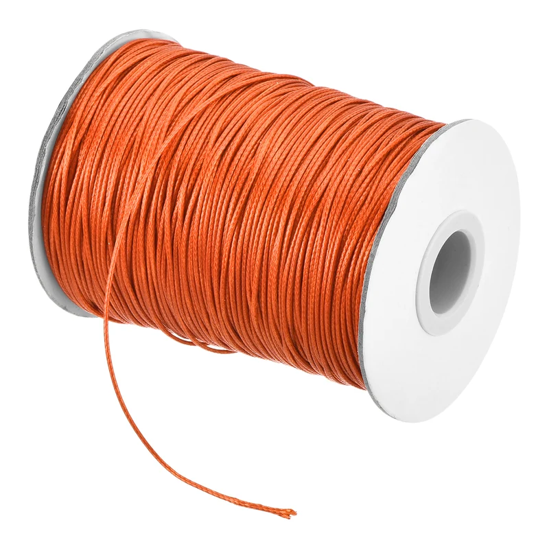 Orange 1mm Waxed Cord 175 Yard Wax Bead Thread String for Jewelry Making