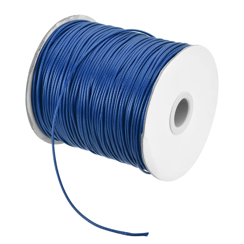 Dark Blue 1.5mm Waxed Cord 175 Yard Wax Bead Thread String for Jewelry Making