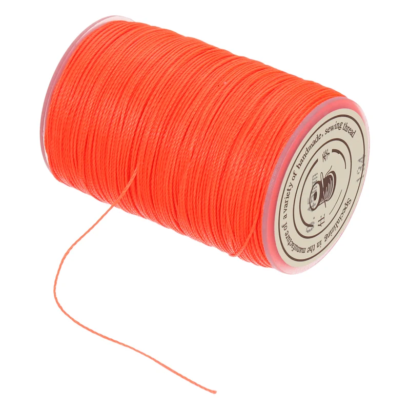 Waxed Cord 0.45mm Waxed Thread 87 Yard Wax String Leather Cord (Bright Orange)