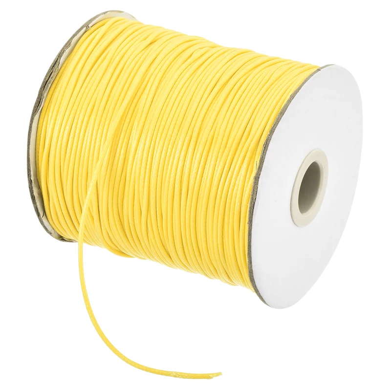 Light Yellow 1.5mm Waxed Cord 175 Yard Wax Bead Thread String for Jewelry Making