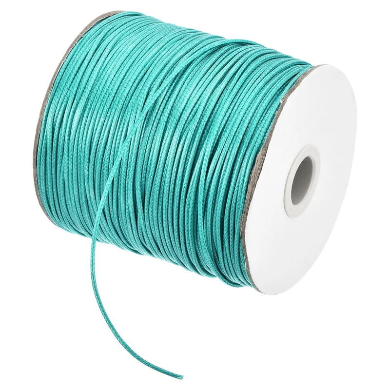Blue-Green 1.5mm Waxed Cord 175 Yard Wax Bead Thread String for Jewelry Making