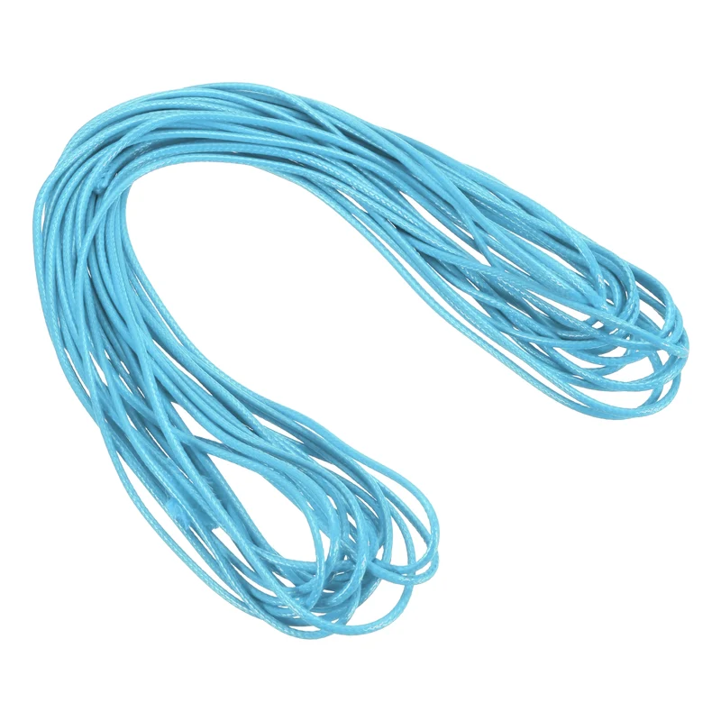Light Blue 2mm Waxed Cord 11 Yard Wax Bead Thread String for Jewelry Make