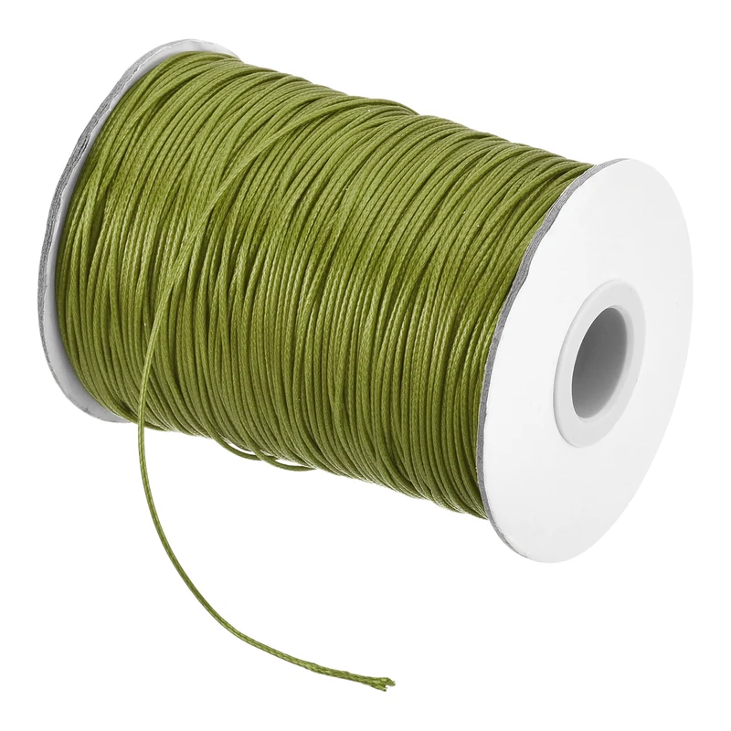 Army Green 1mm Waxed Cord 175 Yard Wax Bead Thread String for Jewelry Making