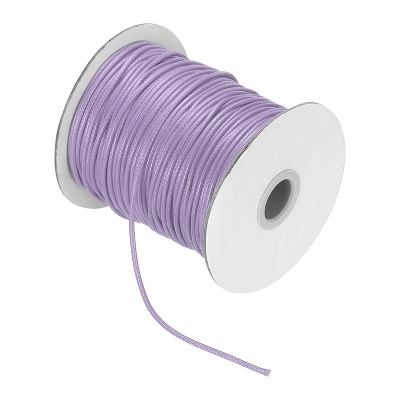 Waxed Cord 3.5mm Waxed Thread 44 Yard Wax String Leather Cord (Light Purple)