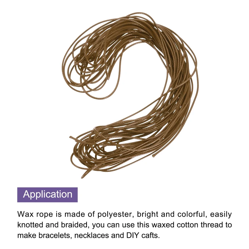 Coffee 1mm Waxed Cord 11 Yard Wax Bead Thread String for Jewelry Make