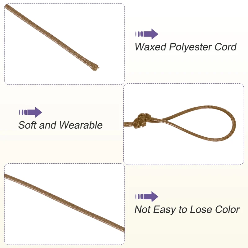 Coffee 1mm Waxed Cord 11 Yard Wax Bead Thread String for Jewelry Make