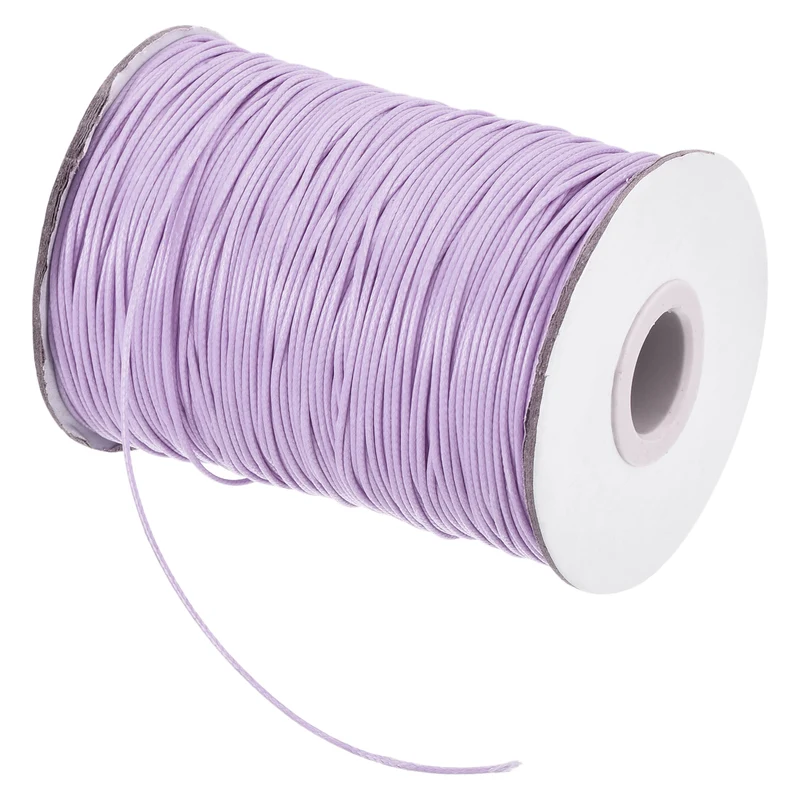 Light Purple 1mm Waxed Cord 175 Yard Wax Bead Thread String for Jewelry Making