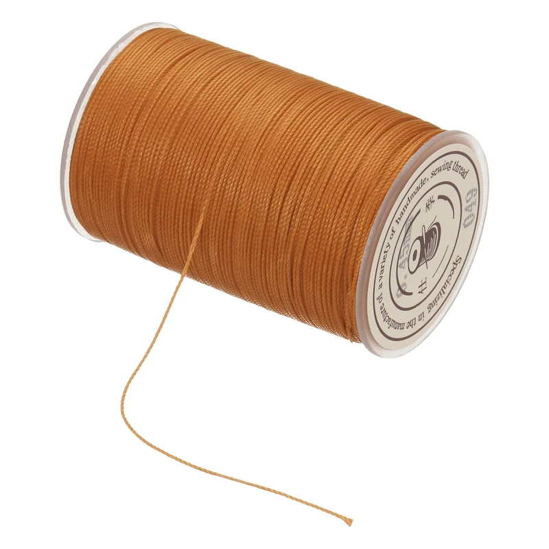 Waxed Cord 0.45mm Waxed Thread 87 Yard Wax String Leather Cord (Red Brown)