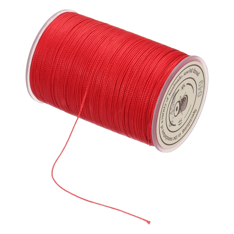 Waxed Cord 0.45mm Waxed Thread 87 Yard Wax String Leather Cord (Bright Red)