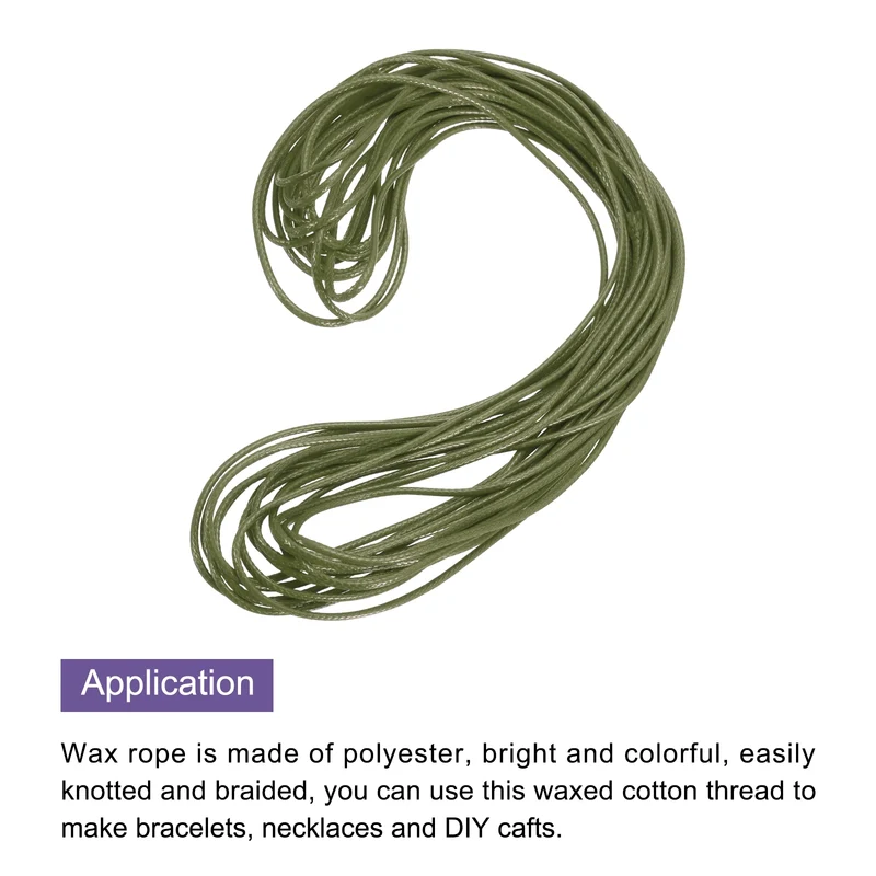 Dark Green 2mm Waxed Cord 11 Yard Wax Bead Thread String for Jewelry Make