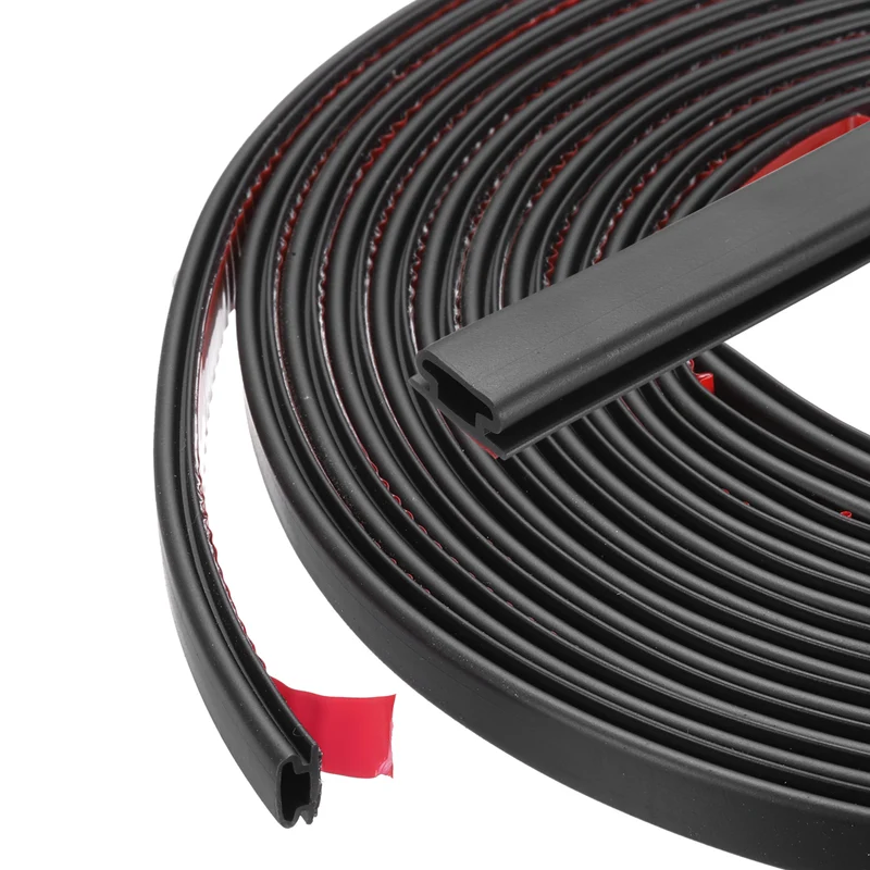 Weather Stripping Seal Strip - 2Pcs Door Seal Strip Fits 2-3mm Gap, Black