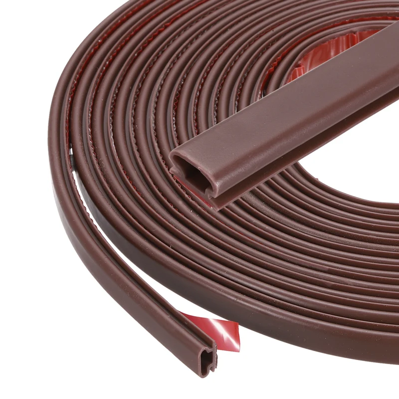 Weather Stripping Seal Strip - 2Pcs Door Seal Strip Fits 4-5.5mm Gap, Brown