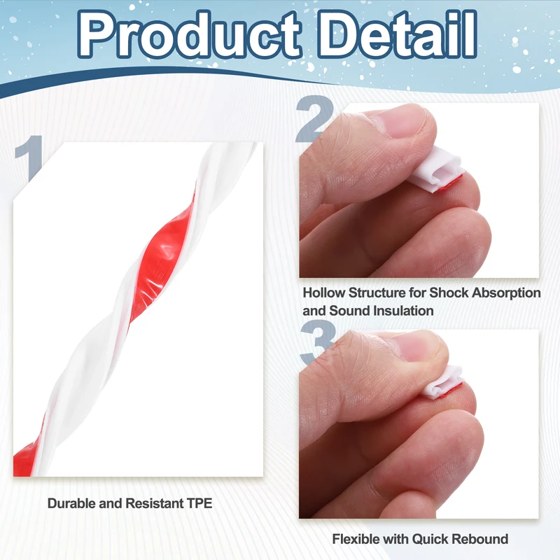 Weather Stripping Seal Strip - Door Seal Strip Fits 4-5.5mm Gap, White