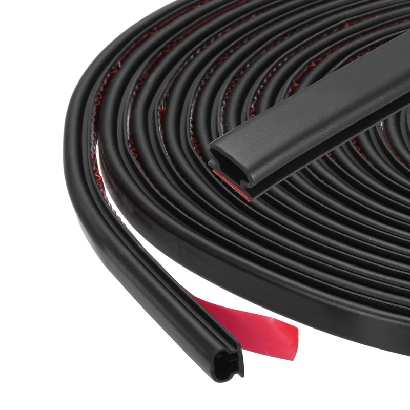 Weather Stripping Seal Strip - 2Pcs Door Seal Strip Fits 4-5.5mm Gap, Black