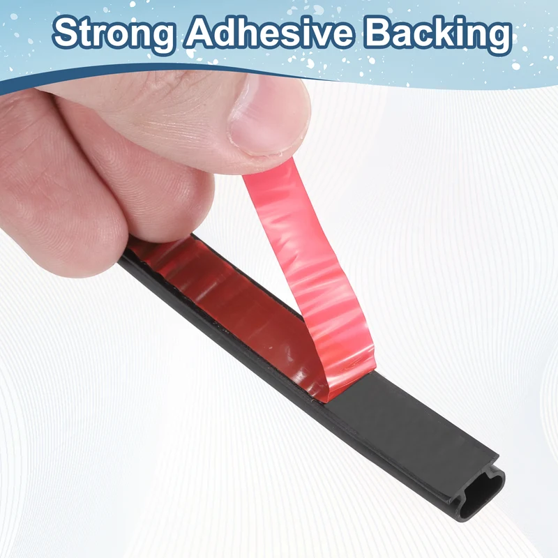 Weather Stripping Seal Strip - 2Pcs Door Seal Strip Fits 4-5.5mm Gap, Black
