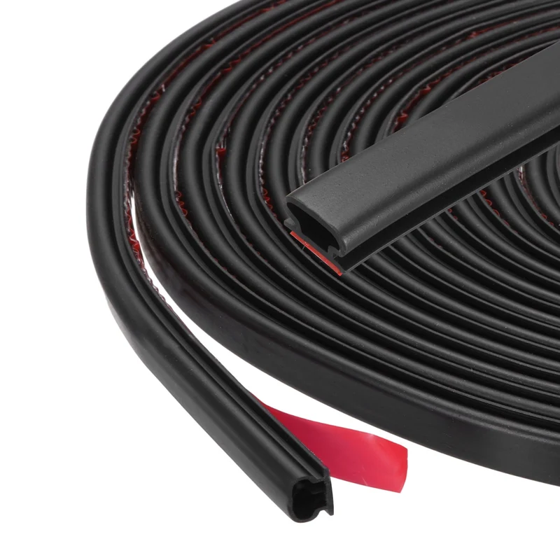 Weather Stripping Seal Strip - Door Seal Strip Fits 4-5.5mm Gap, Black