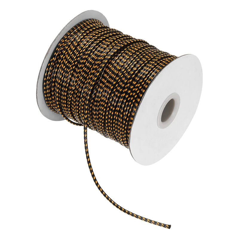 Waxed Cord 2mm Waxed Thread 87 Yard Wax String Cord (Golden Yellow/Black)