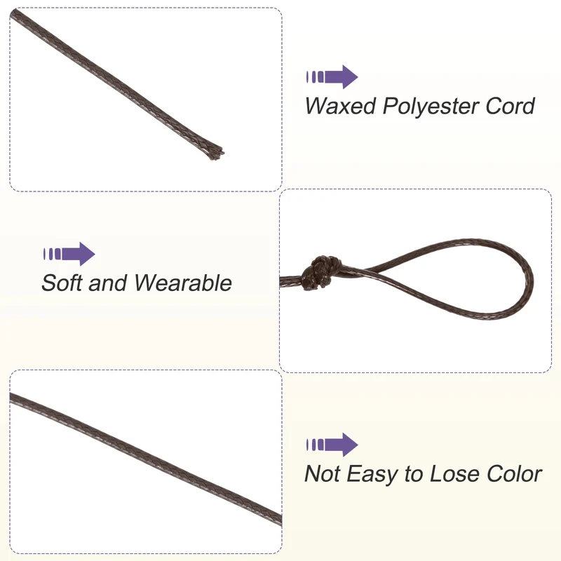 Dark Brown 1mm Waxed Cord 11 Yard Wax Bead Thread String for Jewelry Make